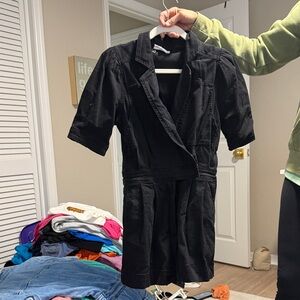 Black Short Sleeve denim Dress